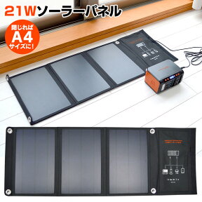 かりそめ天国で紹介!【送料無料】21W ソーラーパネル 発電機 小型 家庭用 ソーラー発電 ソーラー充電器 変換プラグ付 ソーラーパネル 防災 太陽光発電 USB DC ソーラー電池 ソーラー チャージャー 停電 テレビ東京ショッピング てれとマート