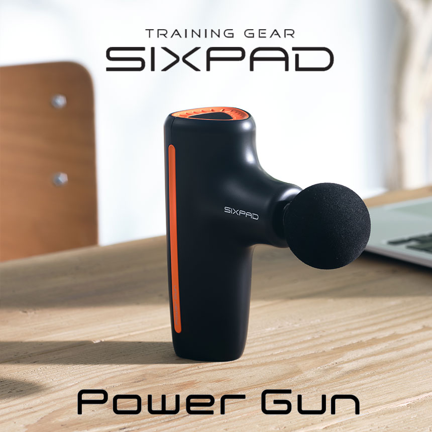 【送料無料＆ポイント5倍】シックスパッド パワーガン SIXPAD Power Gun【MTG 正規店】マッサージガン リリースガン マッサージ 筋膜リリース ボディケア 振動 筋肉 ケア コンパクト 軽量 充電式 コードレス ほぐし MTG PowerGun 振動式 SE-BF03A ハンディマッサージャー