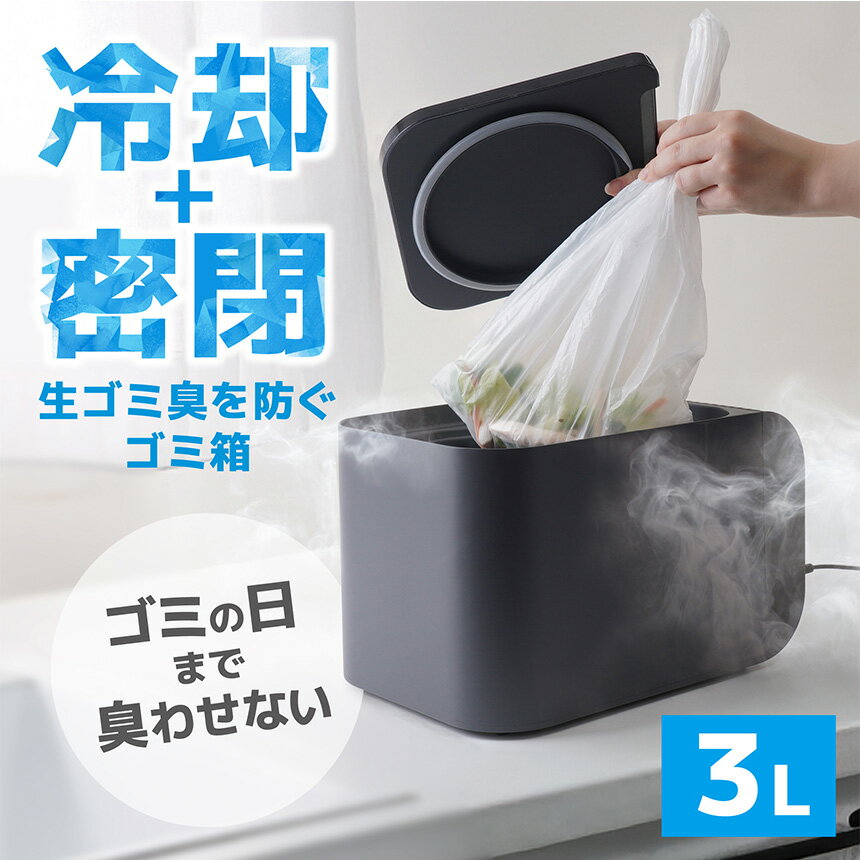 Rakuten - クーポン配布 6/11/1:59迄☆ 冷やすゴミ箱 サンコー 冷却・密閉で生ごみ臭を防ぐゴミ箱 ヒエポイ CUBE HEPT26SBK 冷却ゴミ箱 冷却式 ごみ箱 ペルチェ式 冷凍ボックス 消臭 防臭 静音 省エネ 生ゴミ 冷凍 生ゴミ臭 キッチン リビング おむつ 紙おむつ ペット THANKO