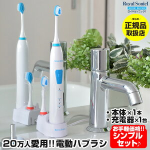 送料無料＆あす楽 電動歯ブラシ 音波式歯ブラシ ロイヤルソニック1 ≪正規販売店≫ ヘッドが小さ目で磨きやすい★ ロイヤルソニックワン 音波歯ブラシ 充電式音波歯ブラシ 音波 歯ブラシ 電動歯ぶらし はみがき 歯みがき 音波歯ぶらし ハブラシ 替えブラシ付