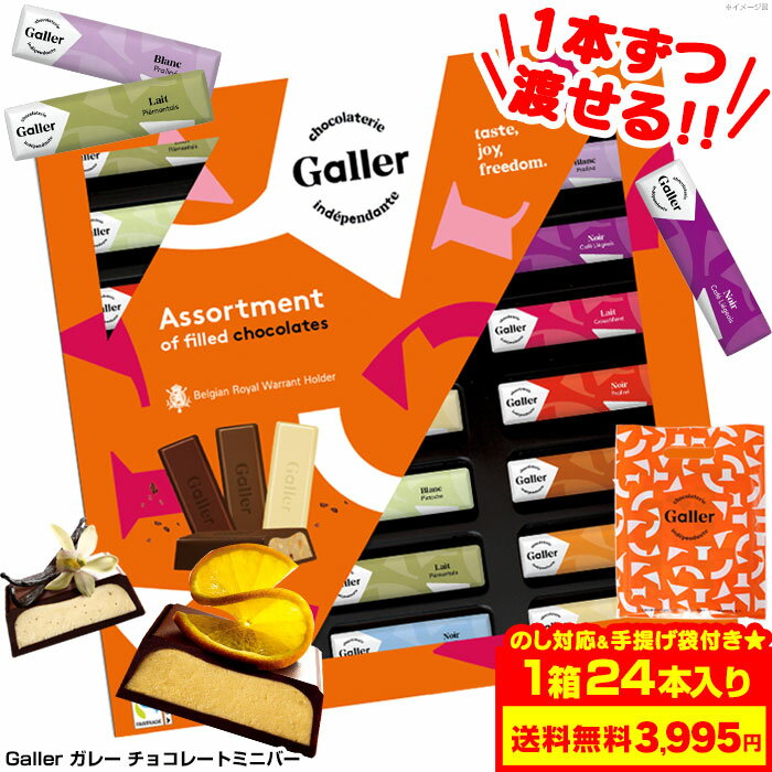 【あす楽/のし/送料無料】バレンタイン チョコ【ガレー ミニバー 24個入 お配りに】高級 チョコ galler チョコレート 本命 義理チョコ 大量 ありがとう ばらまき 個包装 会社 お父さん まとめ買い おもしろ おしゃれ かわいい プチギフト お菓子 手土産 スイーツ ベルギー