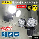 【割引クーポン有】乾電池式 防犯人感センサーライト 2個組 人感センサー ガーデンライト 防雨 LEDライト センサー ライト 角度調整 左右 上下 防犯対策 ...