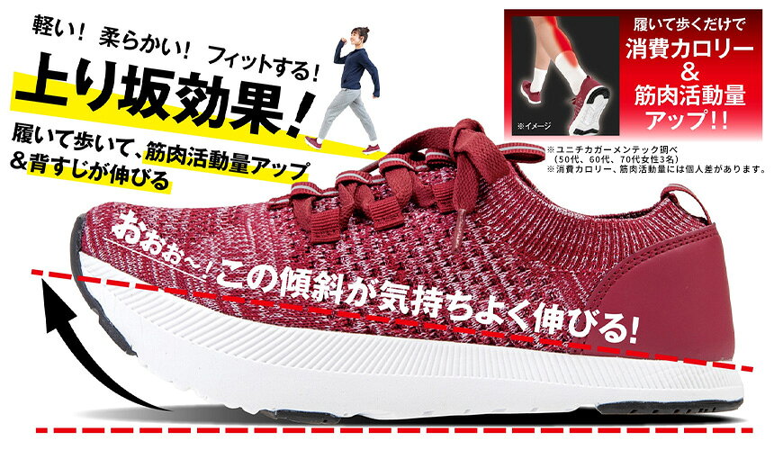 お医者さんのウォーキングスニーカー アルファックス ウォーキングシューズ レディース 靴 スニーカー 体幹 ワイン 反射テープ付き 夜道 ウォーキング シューズ 運動靴 仕事用 通勤 軽量 軽い 柔らかい 脱ぎ履きしやすい ゆったり 通気性 蒸れにくい 女性用 贈り物 wide02-10021729 通販ライフ サンプル画像2