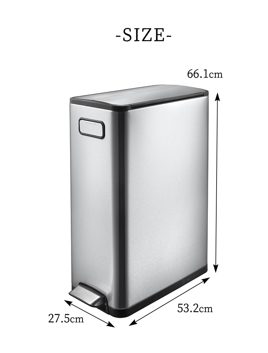 【送料無料】ゴミ箱 45リットル 45L ペダル EKO エコフライ ステップビン【EK9377MT-45L】ふた付き 蓋付き おしゃれ 静音 可愛い キャスター付き スリム ダストボックス ペダル式 ごみ箱 分別 上 ラック 両開き デザイン イーケーオー 臭い漏れ防止 フタ ごみばこ 【直送】 [2]