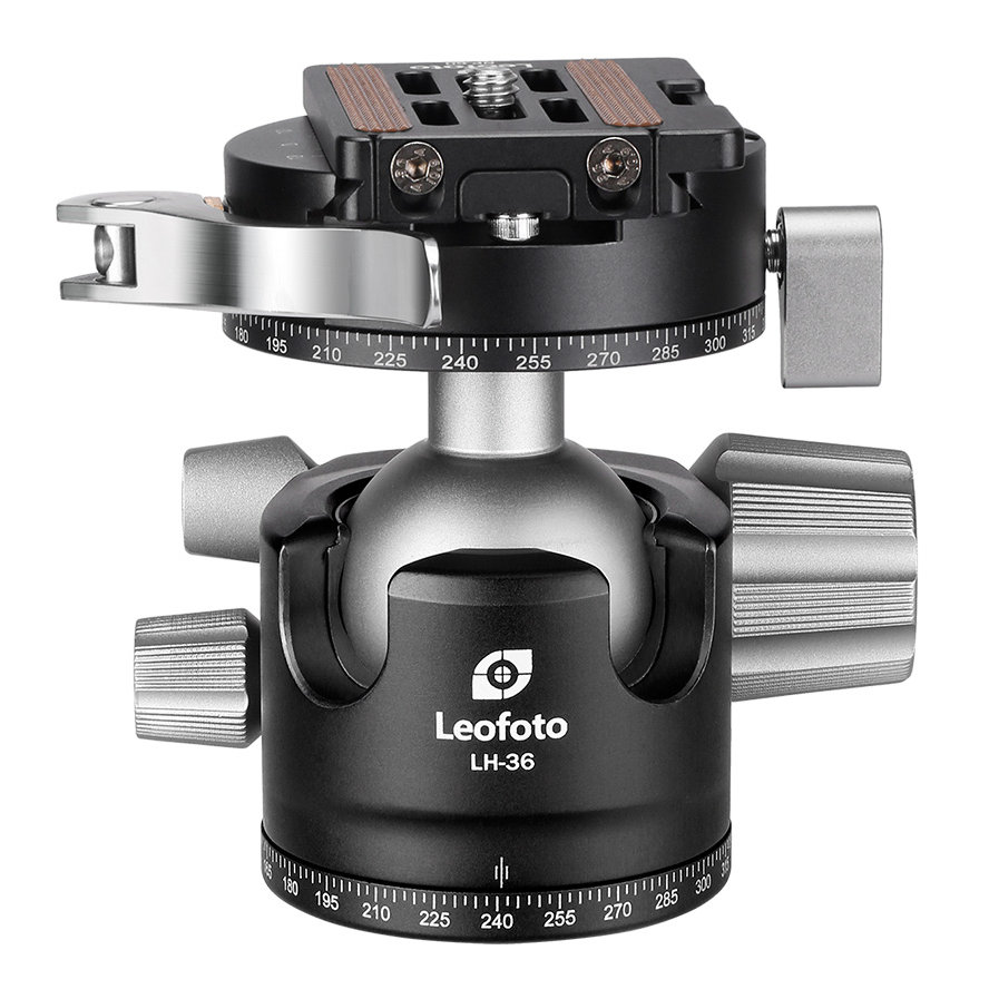 Leofoto(レオフォト) LH-36PCL 自由雲台［3/8,1/4インチ対応｜ボール径36mm｜レバータイプ｜プレートNP-50付属｜アルカスイス互換］