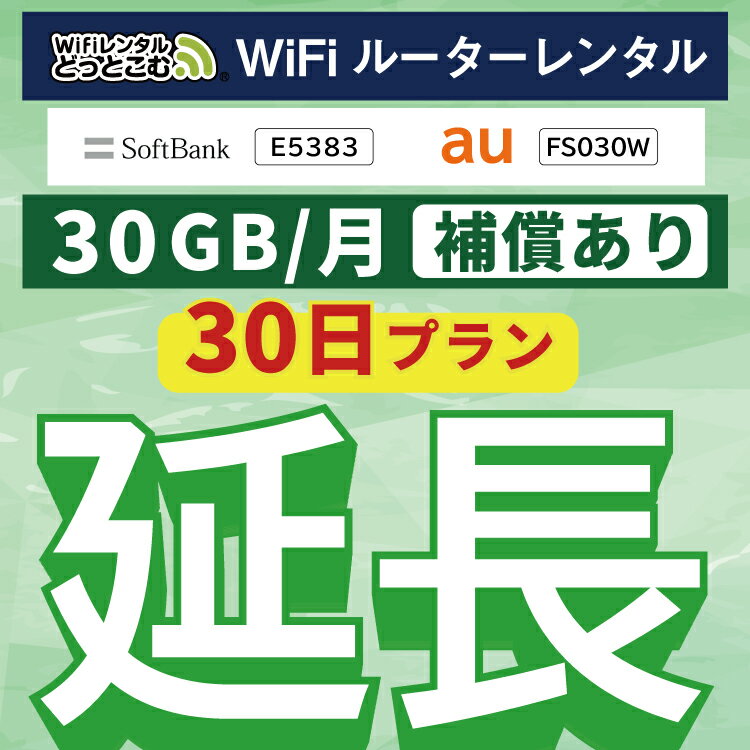 安心補償付きプレミアムプラン専用 【延長専用】 E5383 FS030W 30GB モデル wifi レンタル 延長 専用 30日 ポケットwifi Pocket WiFi ..