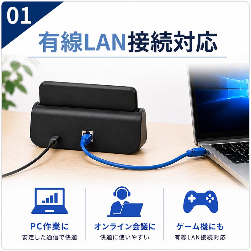 ネットナビゲート 楽天市場店の【スタンドのみ】Speed Wi-Fi DOCK 5G 01 専用ドック スタンド 有線LAN 充電 通信 据え置き モバイルWiFi Wi-Fiルーター 急速充電 CPS01PUU 買い切り ネットナビゲート｜アングル2