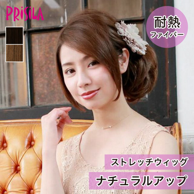Rakuten - 【プリシラ アウトレット】送料無料 ストレッチウィッグ 『ナチュラルアップ』 AC-72 prisila ポイントウィッグ エクステ 付け毛 耐熱 アップヘア アレンジ ボリュームアップ 華やか 大人 上品 パーティーヘア 部分ウィッグ 黒髪 茶髪 ブラック ブラウン イメチェン