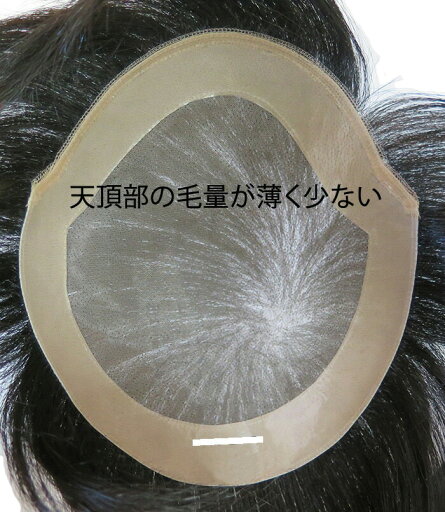 シニアタイプ、天頂部の毛量が薄く少ないかつら。耐熱人工毛と人毛のミックス シニアタイプ、天頂部の毛量が薄く少ないかつら。耐熱人工毛と人毛のミックス