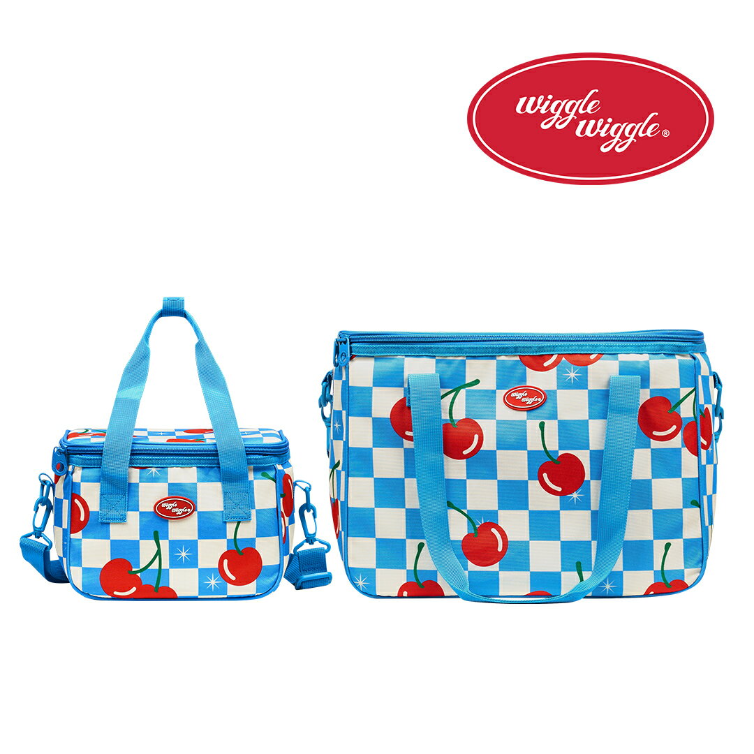 2WAY保冷バッグ - Cherry (M) (L) 大容量 小さめ 折りたたみ 保冷バック エコバック お買い物バック コンパクト 保冷できる お弁当 お弁当袋 おしゃれ 可愛い 保冷トート 保冷バックブランド ランチバッグ チャック付き ウィグルウィグル