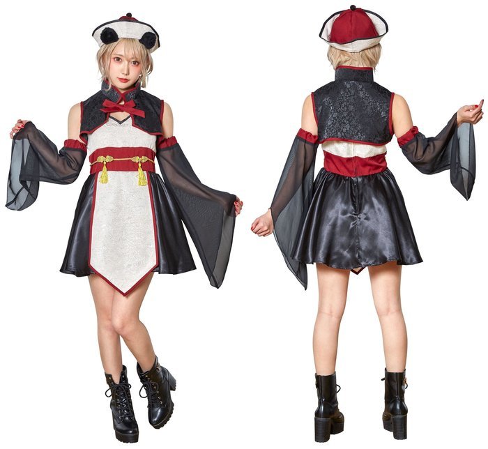 送料無料 コスプレ ハロウィン HW-22 ニーハオパンダキョンシー レディース フリーサイズ ホワイト コスチューム 仮装 ハロウィン 衣装 ホラー ゾンビ ...