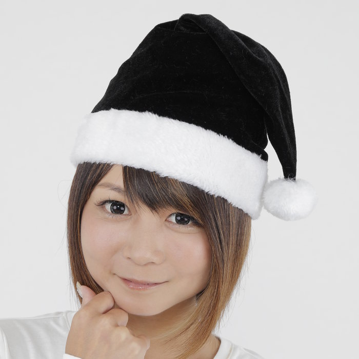 Santa Claus - サンタ帽子 ブラック コスプレ サンタクロース プチプラ Xmas コスチューム 衣装