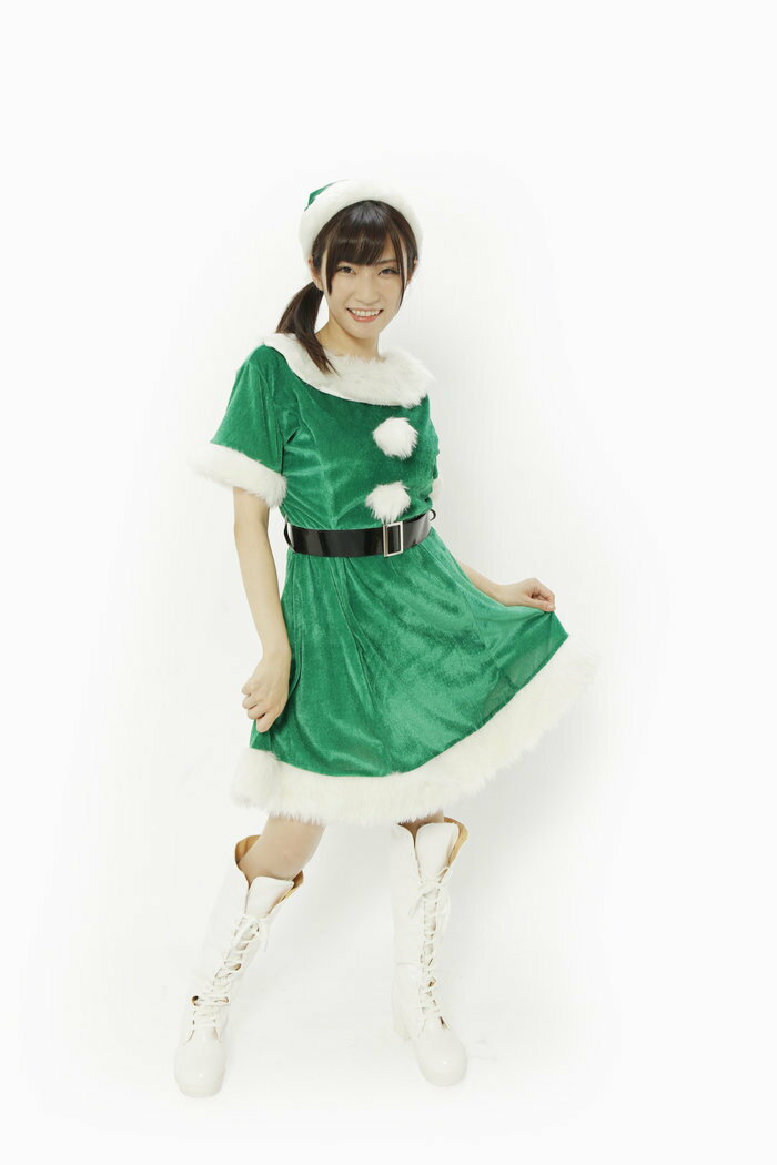 Rakuten - サンタクロース カラフルサンタガール グリーン レディース Xmas 仮装