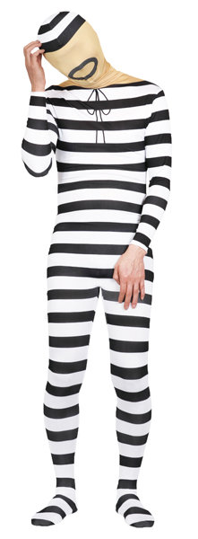 大人 フィットマンプリゾナー 全身タイツ 男性 メンズ 衣装 コスチューム ボーダー 囚人インスタ映えのコス 変装 仮装 コスプレ HWZ