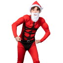 送料無料 2024Xmas XM マッスルサンタ サンタクロース ジョーク衣装 メンズ 筋肉 クリスマス コスチューム(3)