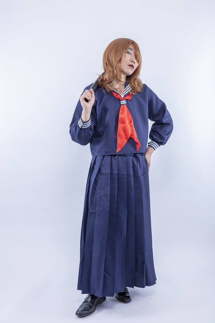 スケバン メンズフリー 紺 女装 セーラー服 コスチューム コスプレ 男性用のサムネイル