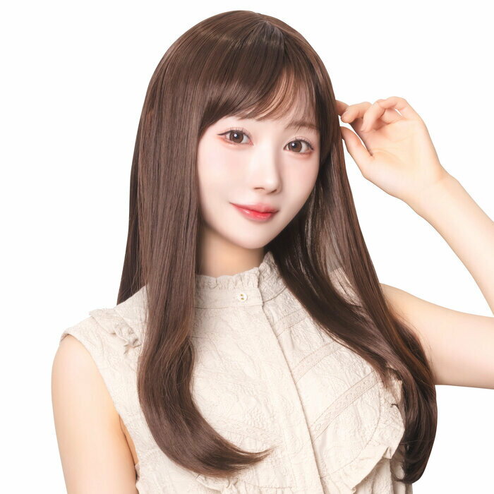【ブラックフライデー10%OFFクーポン対象】ウィッグ WIGGY RICH ストレートロング ショコラブラウン 推し 耐熱ファイバー インスタ映え