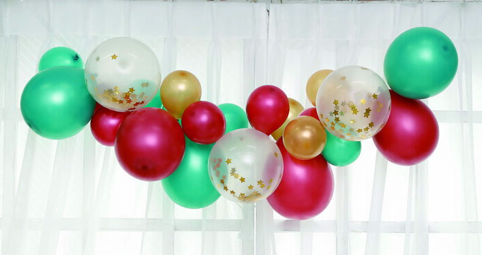 2025 Xmas バルーンガーランドキットMerryChr サンタクロース クリスマス パーティーグッズ