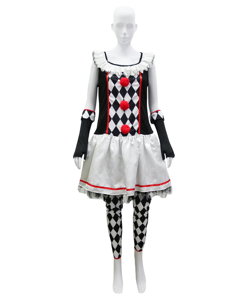 Clown - ピエロ風 JCP-171 衣装一式 コスプレ 衣装 コスチューム ハロウィン パーティ 仮装 サーカス 雑技団