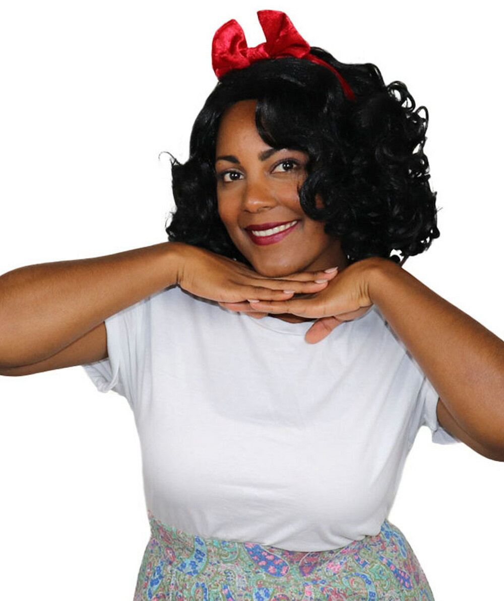 H-4688 白雪姫 リボン パーティウィッグ 仮装 コスプレ ハロウィン アフロ ボブ 業界激震 高品質 ウィッグ専門店 フルウィッグ