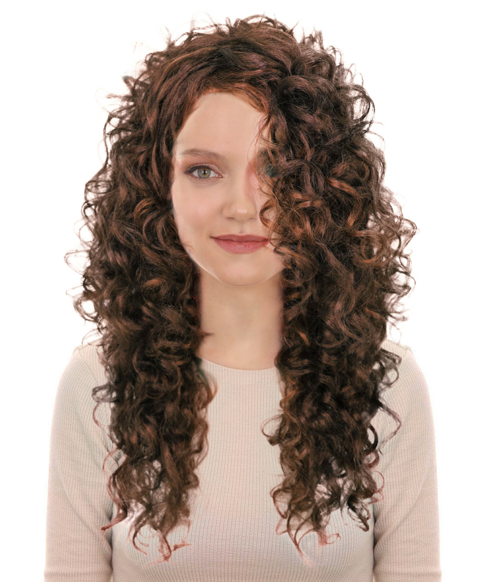 Wigs2you H-6894 大人女性用マライア 23インチ ロング ボリュームのあるロング マホガニーブラウン カ..