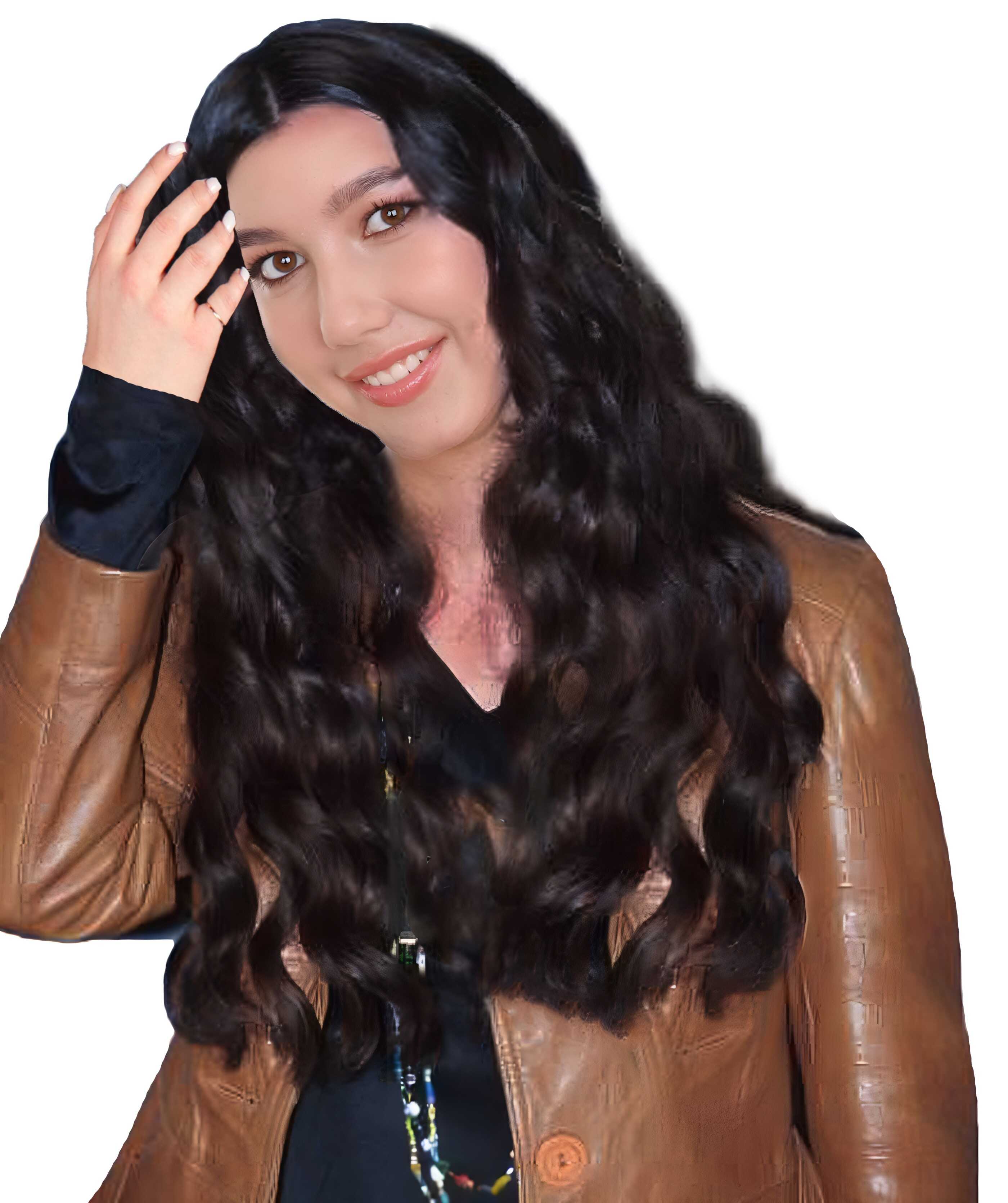 Wigs2you H-6895 大人女性用アラニス・セレブ風23インチロングダークブラウンウェーブウィッグ｜ハロウ..