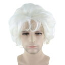 【即納】Wigs2you H-2250 科学者 博士 マッドサイエンティスト ホワイト 白 ショート ウィッグ 仮装 コスプレ ハロウィン アフロ ボブ 業界激震 高品質 ウィッグ専門店 フルウィッグ 仮装 コスプレ