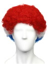 【Wigs2you】アフロ ウィッグ 簡単着用 国旗柄 クロアチア パーティー スポーツ観戦 サッカー Flag-001 フルウィッグ オリジナル 最高級 かつら Afro 仮装 ハロウィン 青 白 赤 ブルー ホワイト レッド