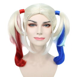 Wigs2you H-5051 ハーレイクイン スーサイドスクワッド ツインテール パーティウィッグ 仮装 コスプレ ハロウィン アフロ ボブ 業界激震 高品質 ウィッグ専門店 フルウィッグ