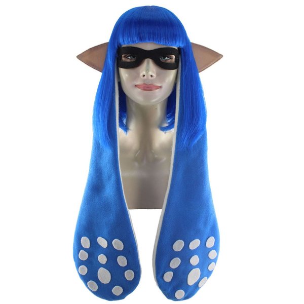 Wigs2you H-4717 スプラトゥーン アイマスク ゲーム ブルー 青 パーティウィッグ 仮装 コスプレ ハロウィン アフロ ボブ 業界激震 高品質 ウ...