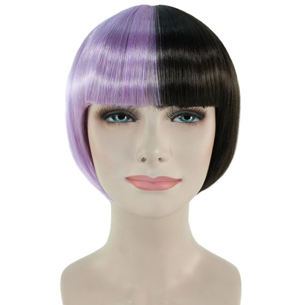 【Wigs2you】薄紫＆黒の派手ウィッグ ツートンカラー H-4058 ハロウィン パーティー フルウィッグ オリジナル 最高級 かつら 仮装 コスプレ ボブウィッグ スポーツ観戦 薄紫 黒商品詳細 品番　H-4058 タイプ　ハロウィン/パーティーウィッグ スタイル　フルウィッグ 素材　日本製高級ファイバー（非耐熱） モデル着用カラー　Two-tone Lt. Purple and Dk. Brown Short Bob Wig コメント　　　　・ハロウィン/パーティーウィッグはサイズ変更不可　　・日本製高級ファイバー使用。とても丈夫です。　　・Wigs2youオリジナルデザイン。　　・ご覧のモニター画面によって商品の色に若干異なりが&nbsp;&nbsp;&nbsp;&nbsp;生じる場合がございます。あらかじめご了承下さい。　 ★下記単色の変更も可能です