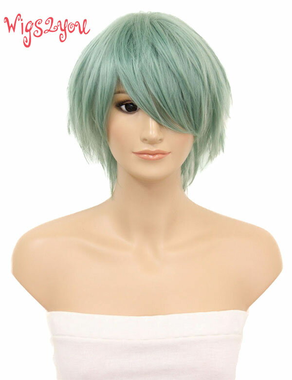 【Wigs2you】コスプレウィッグ バカとテストと召喚獣 工藤愛子風 緑髪 C-055 日本製高級ファイバー使用 フルウィッグ 耐熱 コスプレ ハ..