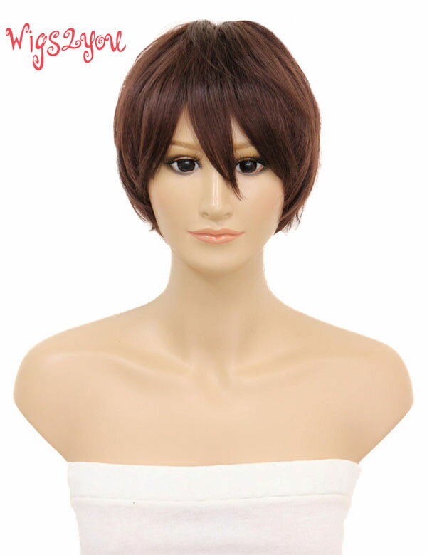 【Wigs2you】在庫処分セール 70%OFF コスプレウィッグ 剣持刀也 にじさんじ 機動戦士ガンダムSEED キラ・ヤマト風 茶髪 日本製高級ファイバー使用 C-056 フルウィッグ 耐熱 コスプレ ハロウィン 男装 メンズ 簡単 小顔 最高級 ナチュラル かつら Wig コスプレウィッグ 激安