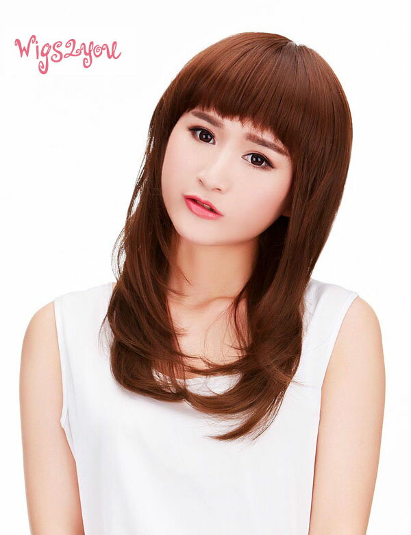 【Wigs2you】パッツン前髪 ウィッグ 簡単着用 耐熱 日本製高級ファイバー使用 W-531 フルウィッグ ロング 最高級 ナチュラル ストレー..