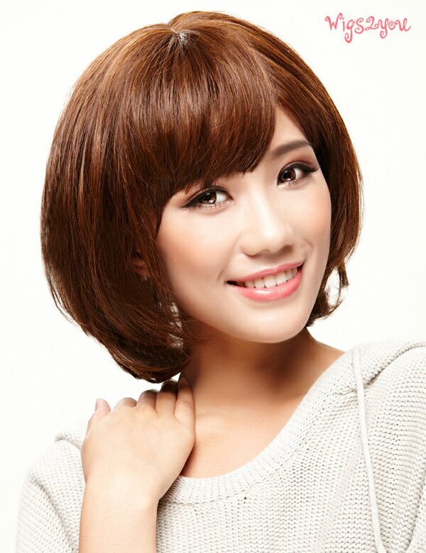 楽天Wigs2you【Wigs2you】ボブウィッグ パッツン 前髪 簡単着用 耐熱 日本製高級ファイバー使用 W-433 フルウィッグ ストレート ミディアム 最高級 ナチュラル かつら 女装 コスプレ 医療ウィッグ【楽天BOX受取対象商品】