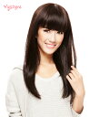 耐熱商品☆綺麗なさらさらストレートロング!定番大人気スタイルです♪パッツン前髪で目元を強調★ ウィッグネット付き♪