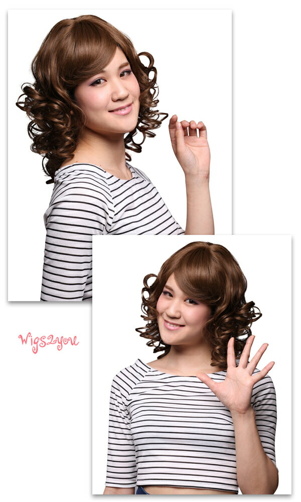 【Wigs2you】ウィッグ 巻き髪 簡単着用 耐熱 日本製高級ファイバー使用 W-757 フルウィッグ ミディアム 最高級 ナチュラル かつら 医療ウィッグ 女装【楽天BOX受取対象商品】