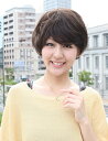 人毛と耐熱ファイバーのミックス☆ゆるいカールが可愛いショートスタイル! ウィッグネット付き♪