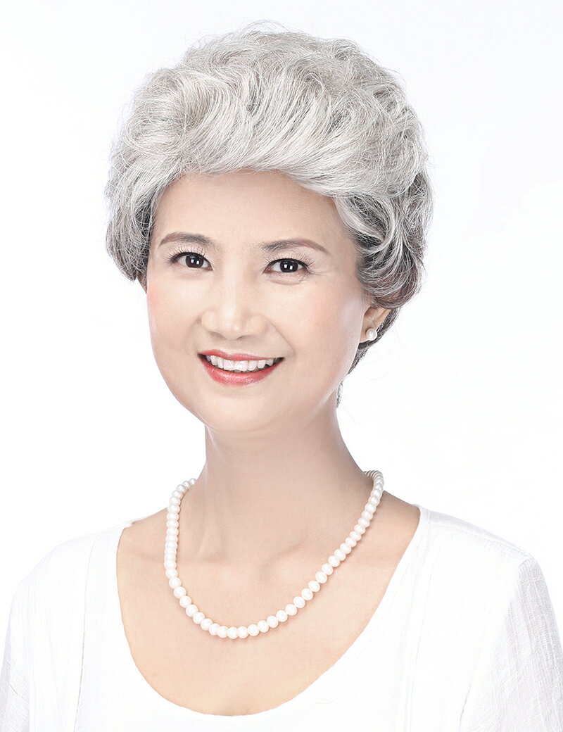 【Wigs2you】ミセスウィッグ 医療用 フルウィッグ 人毛ミックス HHB-057 ショート 人毛+耐熱ファイバー 最高級 ナチュラル かつら ミセススタイル ウィッグ 白髪 つむじボリュームアップ 50代 60代 ファッション 小顔 治療 しっかりカバー