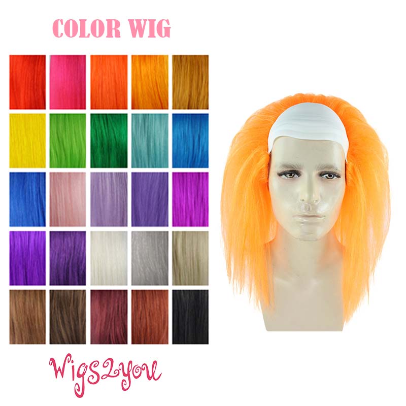 かつら ウィッグ colorwig-034 マッドサイエンティスト 博士 科学者 ピエロ ワールドカップ オリンピック 舞台 クリスマス コスプレ 姫 ディズニー 映画 USJ お揃い 忘年会 新年会 劇団 男装 女装 仮装 イベント 応援 コスチューム ハロウィン 被り物 小道具