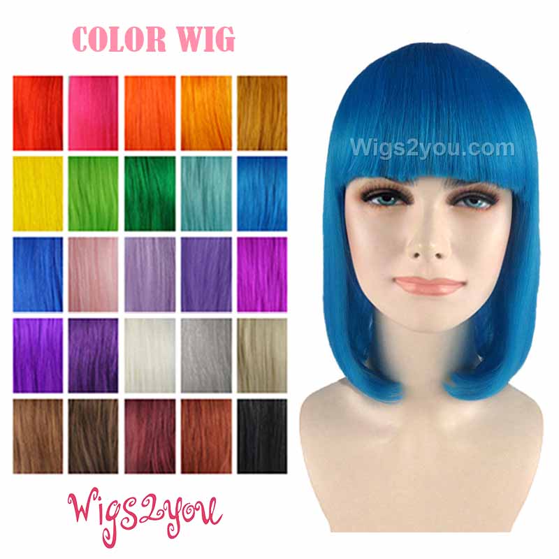 楽天Wigs2you【Wigs2you】カラーウィッグ パーティーウィッグ かつら 仮装 アニメ ボブ カラー かわいい 新商品 限定 簡単着用 舞台 ハロウィン コスプレ パーティー イベント 誕生日会 結婚式 日本製 高級ファイバー フルウィッグ オリジナル colorwig-022