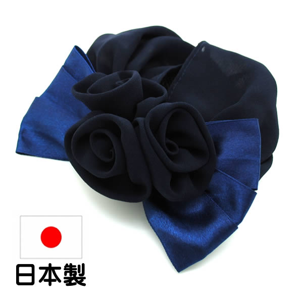 まとめ髪 お団子ネット バレッタ ネット お団子ヘアアクセサリー リボン 冠婚葬祭 hdango107