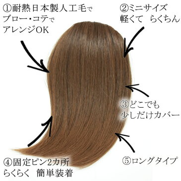 前髪ウィッグ ウィッグ 部分ウィッグ 前髪 ヘアピース ストレート かつら ポイントウィッグ つむじカバー 円形脱毛症 f5msize