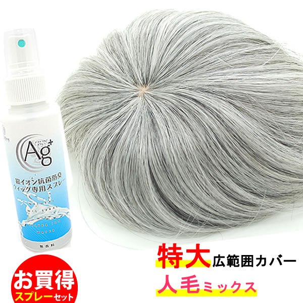 ウィッグ 白髪 薄毛隠し 女性 人毛 しらが 円形脱毛症 部分ウィッグ ポイントウィッグ 増毛 人気 つむ..