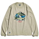 【 数量限定 特価 】 ジョインター× チャムス フィッシング ロングスリーブTシャツ レイクトラウト L【グレージュ】(CHUMS)