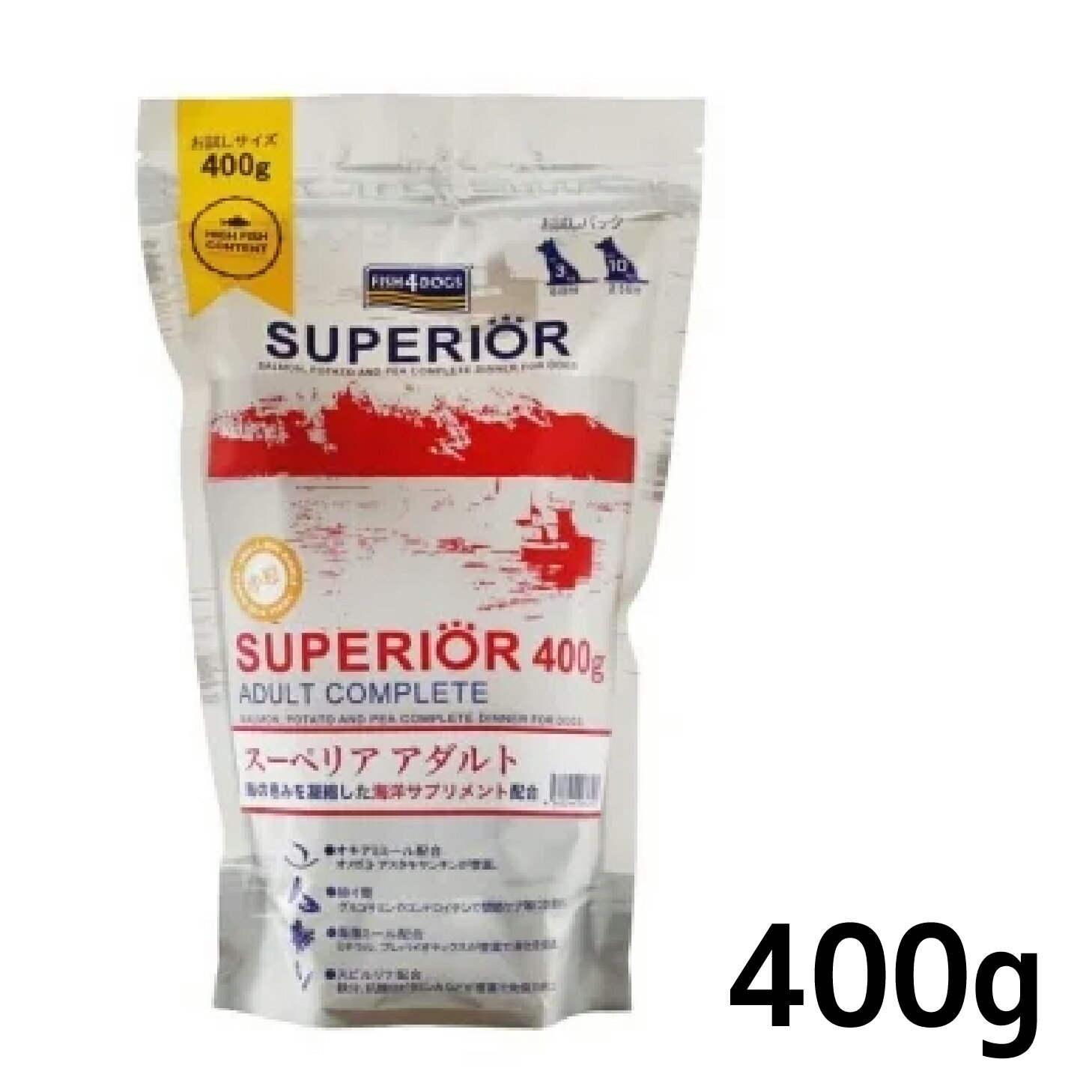Rakuten - フィッシュ4ドッグ　スーペリア アダルト(400g)　[4562244180390]
