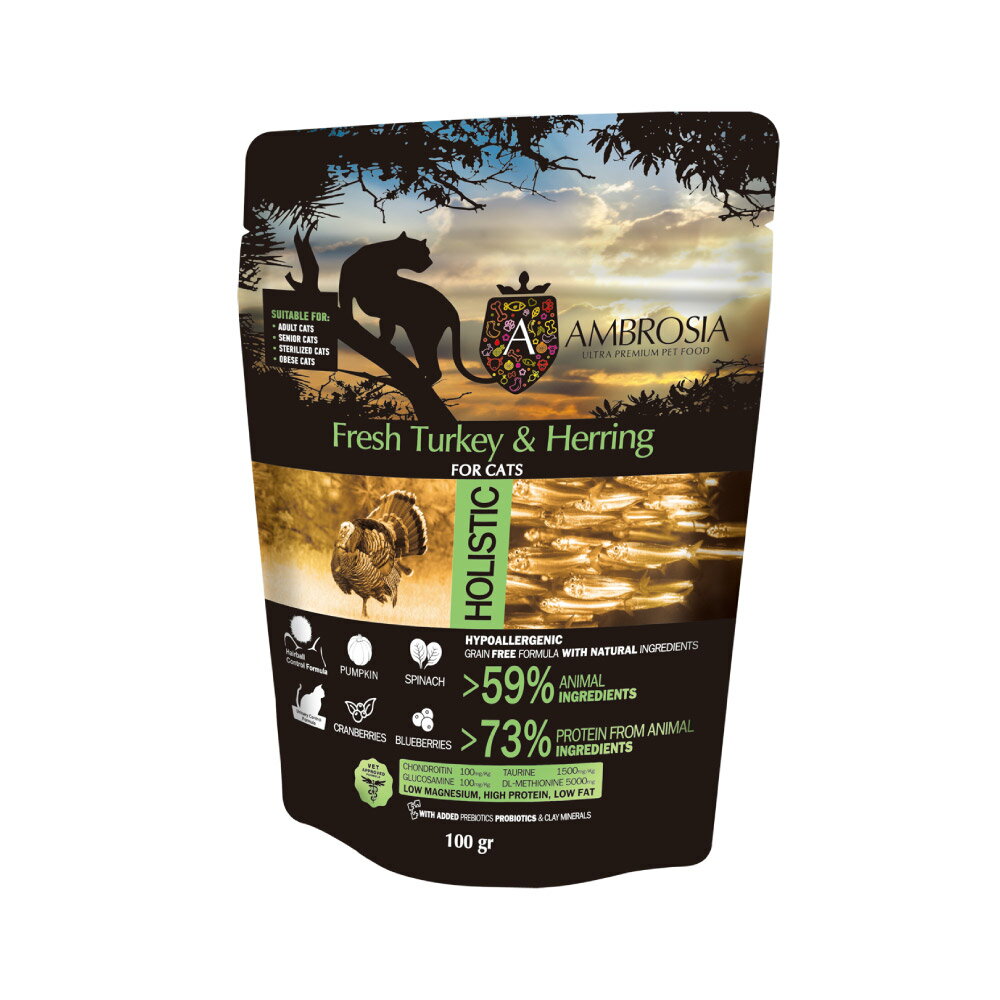 ［正規品］アンブロシア キャット ターキー＆ヘリング 100g ≪5214002707446≫ 猫 ペットフード キャットフード フード 餌 えさ ごはん 猫用品