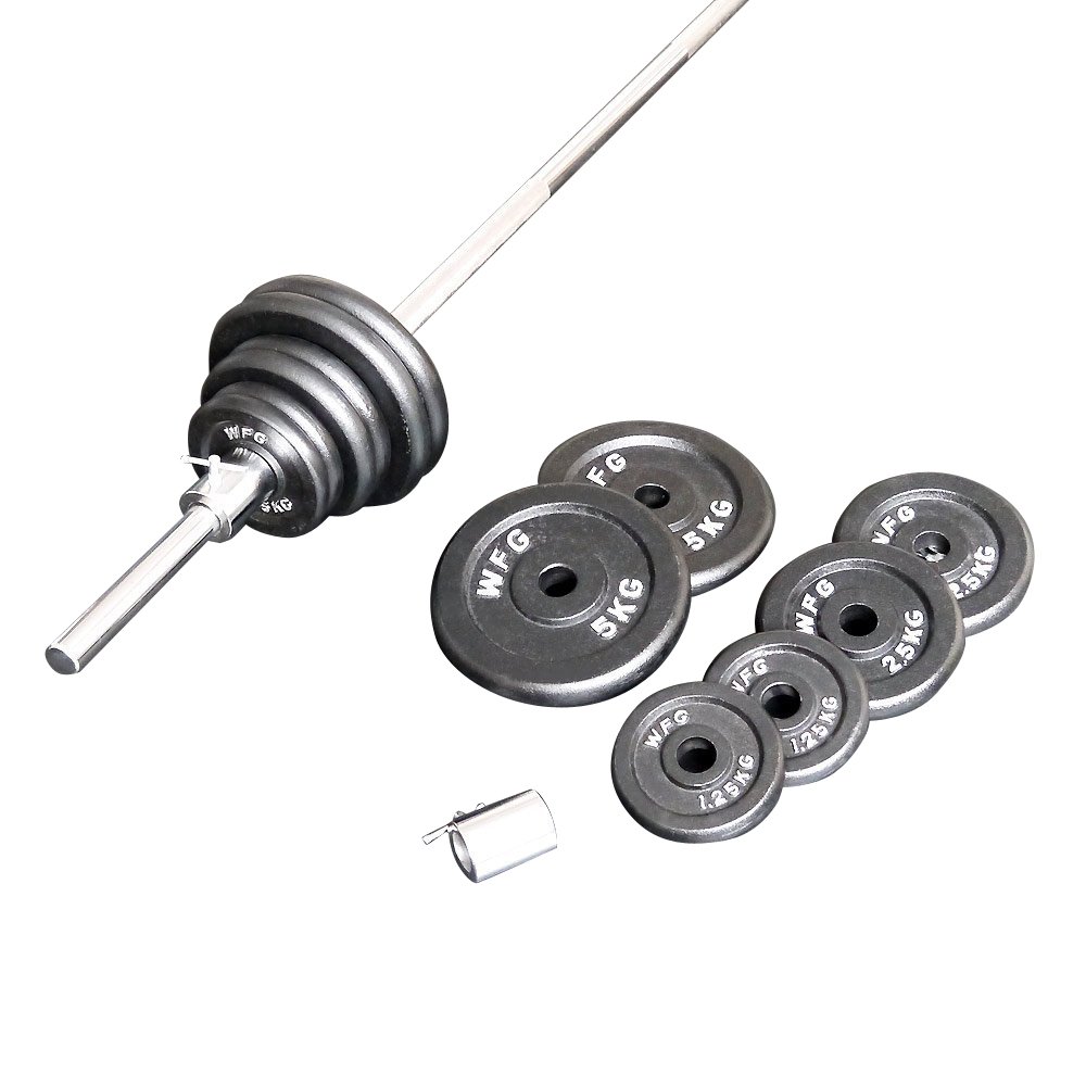 [WILD FIT ワイルドフィット] アイアンバーベルセット 80kg