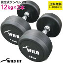 固定式ダンベル 12kg WF 2本セット送料無料 ジムダンベル 筋トレ トレーニング ベンチプレス ジム 鉄アレイ [WILD FIT ワイルドフィット]