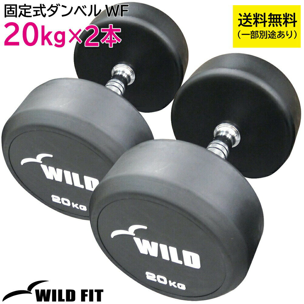 固定式ダンベル 20kg WF 2本セット送料無料 ジムダンベル セット 筋トレ 2個セット トレーニング ホームジム 鉄アレイ [WILD FIT ワイルドフィット]